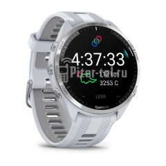 Умные часы Garmin Forerunner 965 белые, титановый безель, с белым ремешком