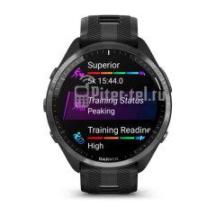 Умные часы Garmin Forerunner 965 черные, темно-серый DLC титановый безель, с черным ремешком