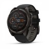Умные часы Garmin Fenix 8 47mm Sapphire Solar Carbon Grey DLC Титановые с черным ремешком